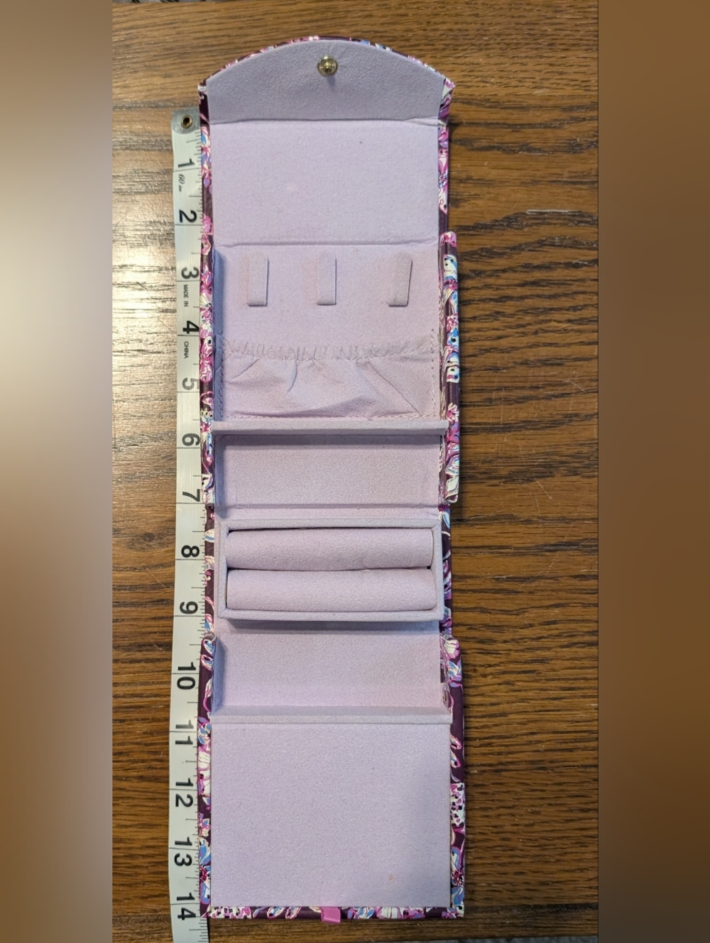Lilly Pulitzer Floral Jewelry Travel Case in Plum Pink Blue - Picture 9 of 12